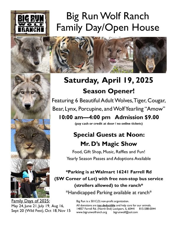 Family Day Open House with Silly Safaris Live Animal Show! - Big Run ...